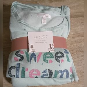 LC Lauren Conrad Womens Pajama Set - Mint Green Sweet Dreams
